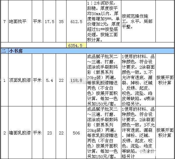 三房兩廳裝修預算表